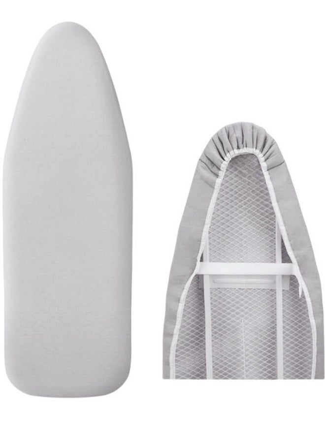 غطاء لوح الكي الفاخر XL - وسادة قطنية مقاومة للحرارة مع مشبك زنبركي مرن باللون الرمادي الفضي، مناسب لمقاس 15 × 54 بوصة - Image 2