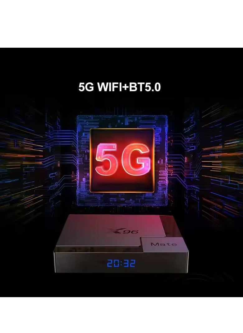 X96 X96 Mate Smart TV Box | 4GB RAM + 64GB ROM | Android 10.0 TV Box with Allwinner H616 Quad-Core CPU | Dual WiFi 2.4G/5G | 4K UHD & 3D Media Player | H.265 Decoding | Ethernet 10/100M Set-Top Box for Seamless Streaming  - Image 3