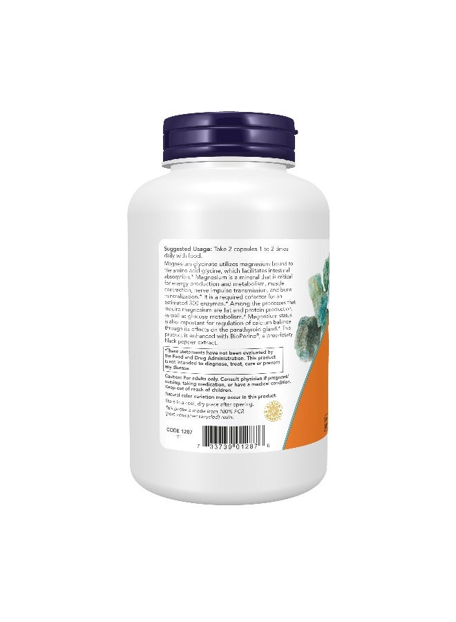 Now Foods Magnesium Glycinate with BioPerine 180 Veg Capsules - Image 3