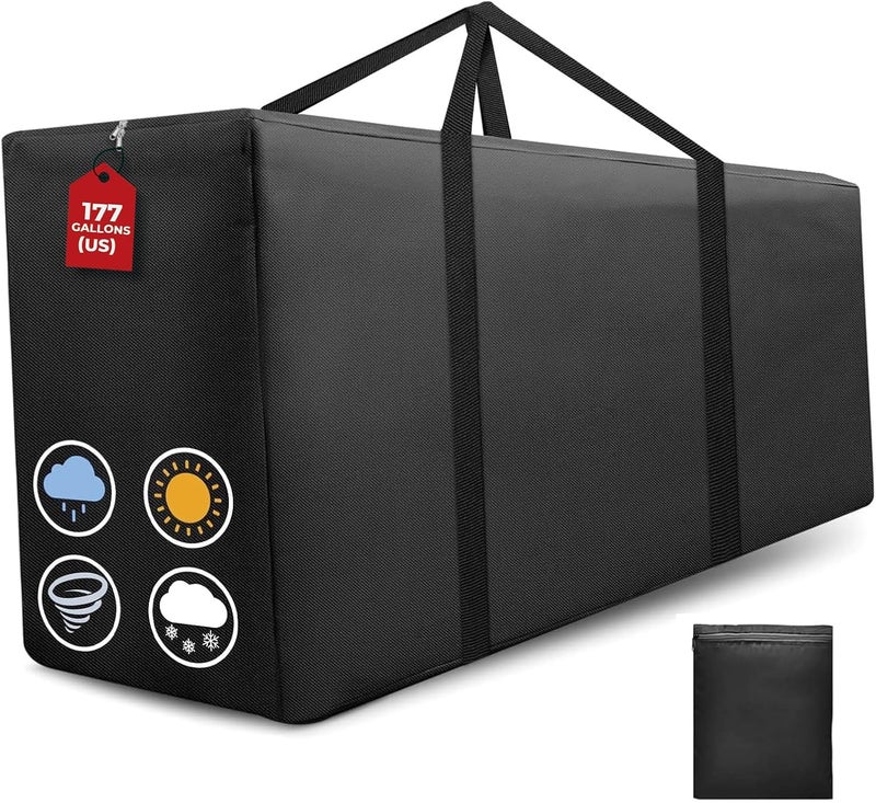 AIGOTSUKI Cushion Storage Bag Waterproof Outdoor Cushion Storage Bag 68" L x 30" W x 20" H Large Patio Cushion Storage Bag with Handle and Zipper - Image 1