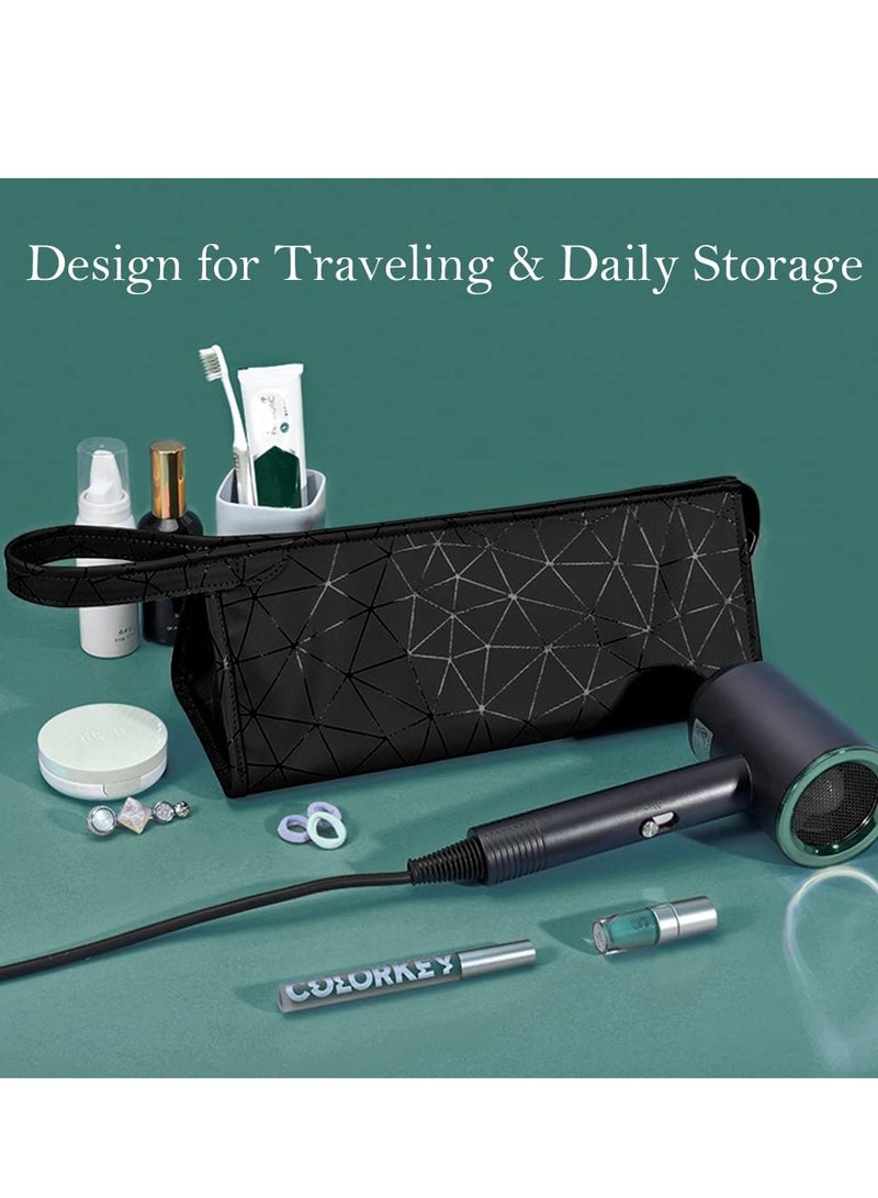 Cobest Premium Leather Tracvel Case for Dyson Airwrap Styler and Attachments, Storage Bag for Supersonic Hair Dryer, Portable Organizer for Airwrap Dupes（Black） - Image 3