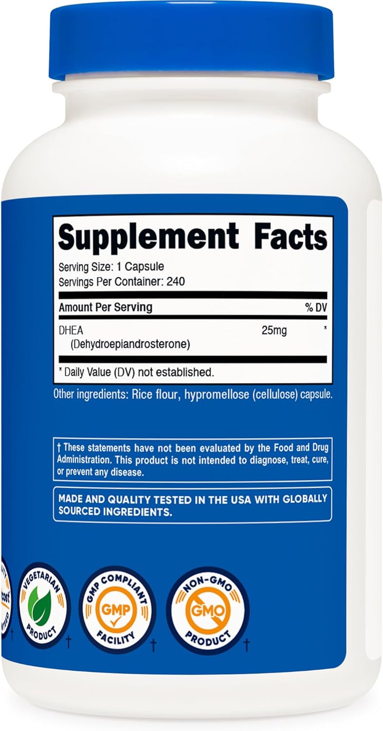 Nutricost مكمل نوتريكوست دي إتش إي إيه 25 ملغ 240 كبسولة خالية من الغلوتين وخالية من الصويا وغير معدلة وراثيًا - Image 5