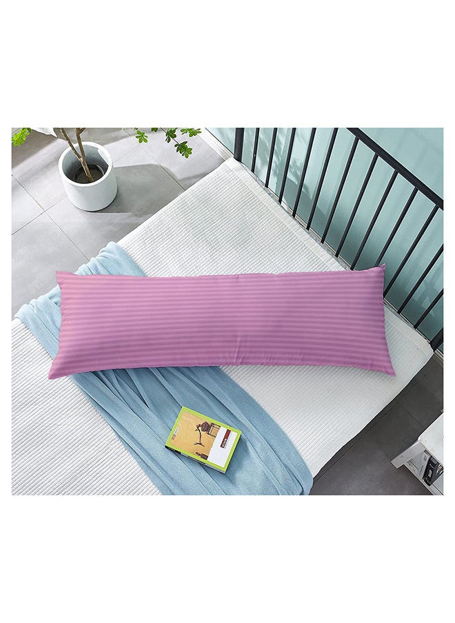 Hotel Linen Klub Krude Long Body Pillow 1pc, Fabric: 100% Polyester 85 GSM Microfiber 1 cm Stripe Super Soft, Filling: 1300 gm Hollow Fiber Comfort, Breathable & Ultra Soft Size: 45 x 120 cm, Color: Baby Pink  - Image 1