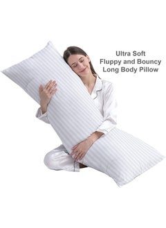 Hotel Linen Klub Krude Long Body Pillow 1pc, Fabric: 100% Polyester 85 GSM Microfiber 1 cm Stripe Super Soft, Filling: 1300 gm Hollow Fiber Comfort, Breathable & Ultra Soft Size: 45 x 120 cm, Color: Baby Pink  - Image 4