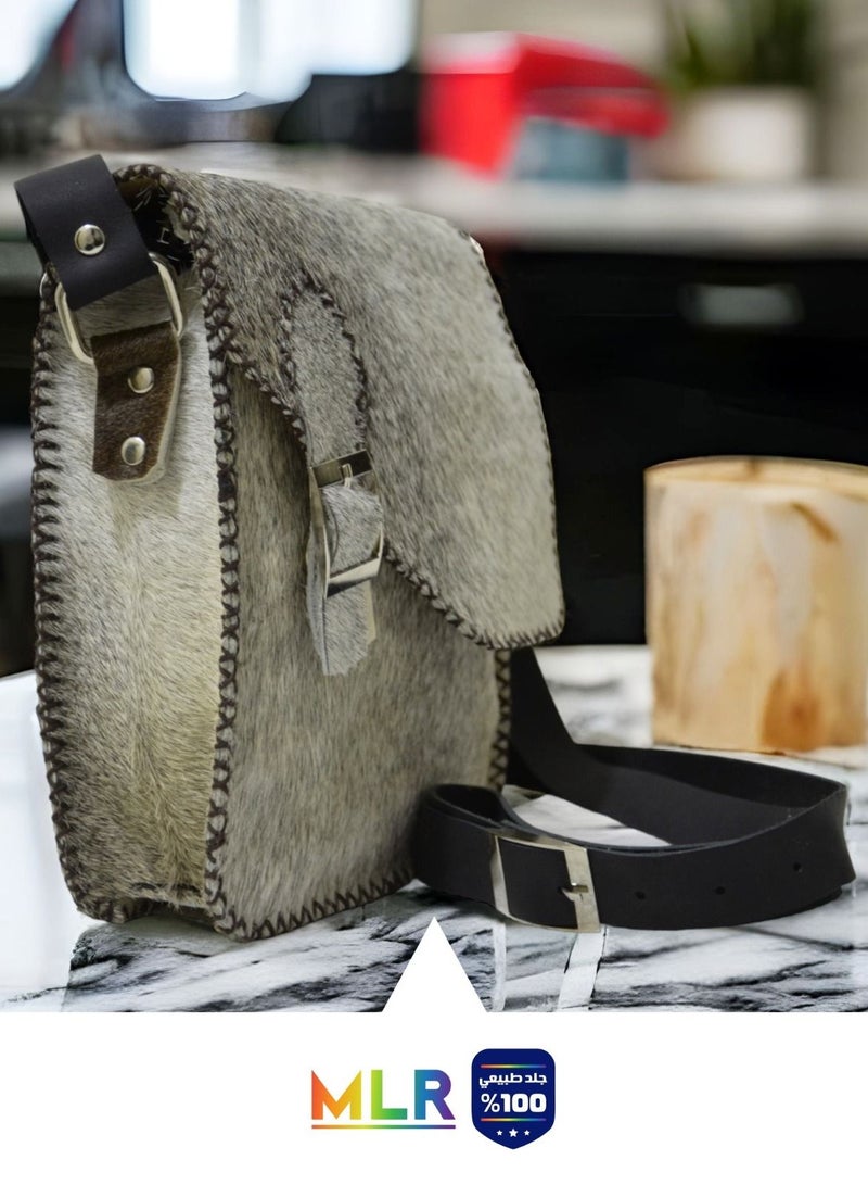 MLR Handmade natural sheep fur bag for women, handmade, genuine leather - Image 2