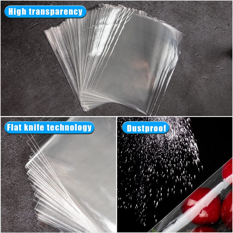 Labeol 300pcs Cellophane Bags 6X9 5X7 4X6 Cellophane Treat Bags with Ties Goodie Bag Clear Gift Bag Candy Cookie Party Favor Wraps for Packaging - Image 2