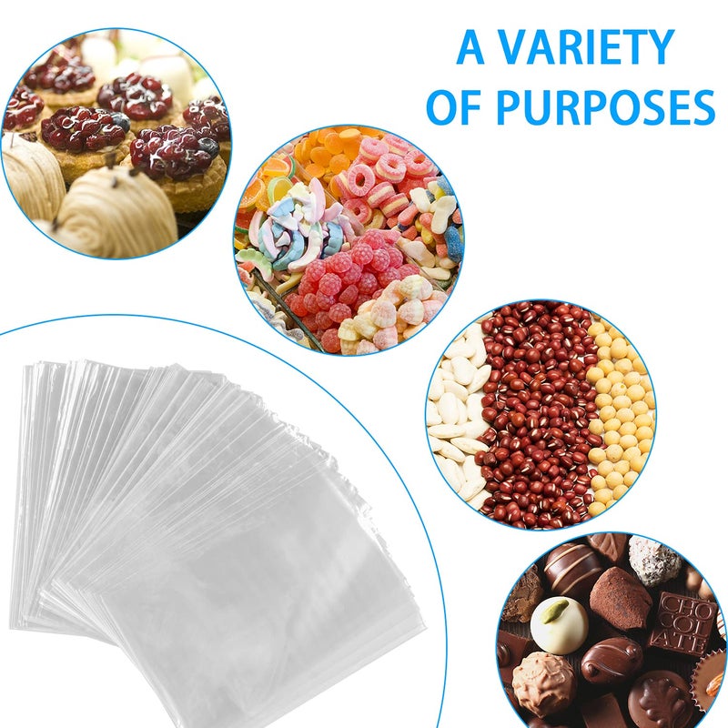 Labeol 300pcs Cellophane Bags 6X9 5X7 4X6 Cellophane Treat Bags with Ties Goodie Bag Clear Gift Bag Candy Cookie Party Favor Wraps for Packaging - Image 4