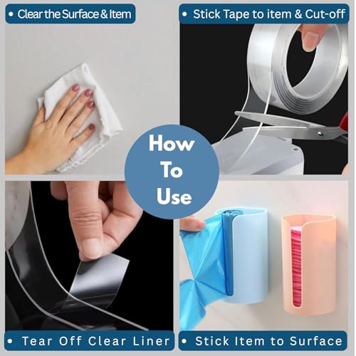 DEPRIXO 3 Meter Multipurpose Double Sided Tape Heavy Duty - Adhesive Silicone Tape, Heat Resistant, Multi-Functional, Removable, Washable, Reusable Anti-Slip Gel Nano Grip Tape (Pack of 1) by UNIDSC - Image 3