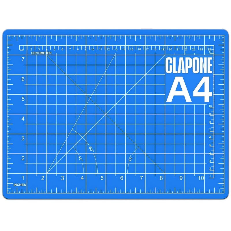 CLAPONE Cutting mat a4 Size/Self Healing/Paper Cutting Board/Anti Cut mat/Art Board/Drawing mat Artists/Paper Cutting/Craft Board Art and Craft 9inch x 12inch 5-Layer Double-Sided Mat(Blue) - Image 1
