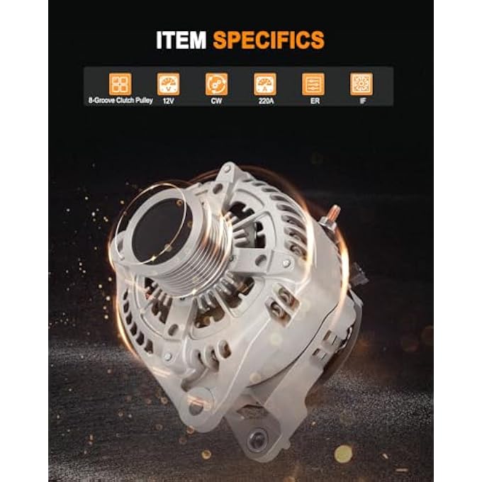 ASAPE 11379 High Output Replacement New Alternator Fit for 2008-2010 for Dodge Ram 3500 6.7L 2010 for Dodge Ram 4000 6.7L 2008-2010 for Dodge Ram 4500 6.7L 2011-2022 for Ram 4500 6.7L - Image 2