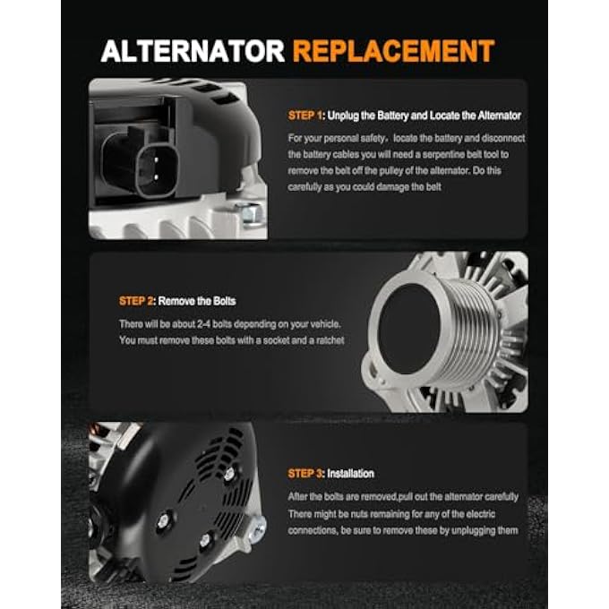 ASAPE 11379 High Output Replacement New Alternator Fit for 2008-2010 for Dodge Ram 3500 6.7L 2010 for Dodge Ram 4000 6.7L 2008-2010 for Dodge Ram 4500 6.7L 2011-2022 for Ram 4500 6.7L - Image 5