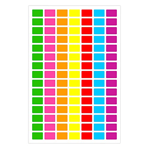 PARLAIM Pack of 1575 Square Color Coding Labels,1/2" x 3/4" Rectangular Stickers in 7 Colors Rectangle Folder File Labels - Image 1