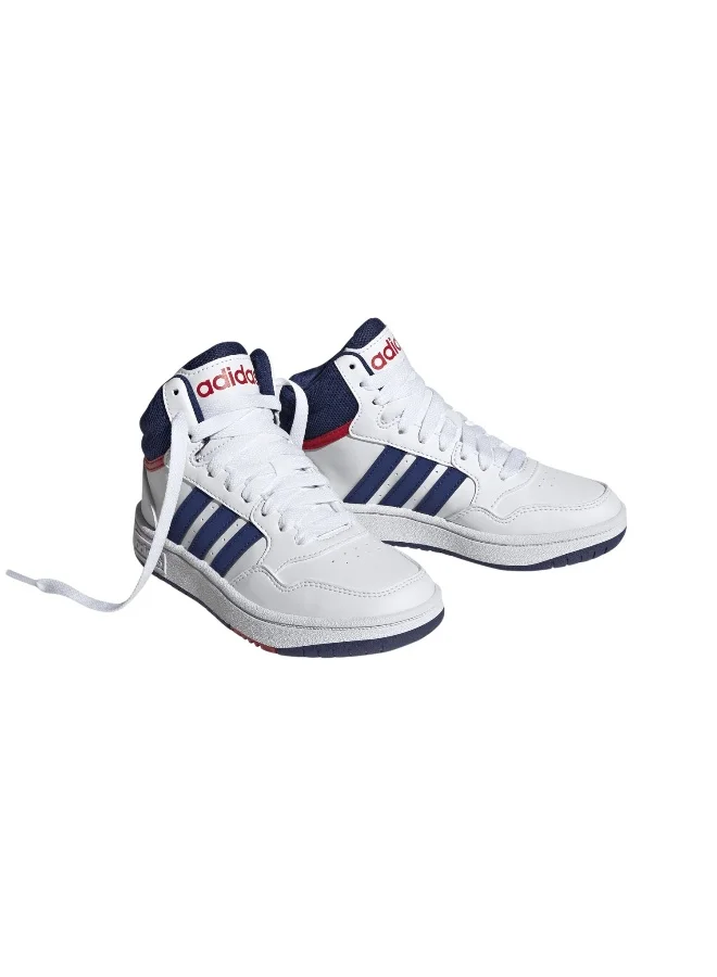 اديداس اوريجينالز أحذية أطفال HOOPS MID 3.0 K بيضاء الأصلية