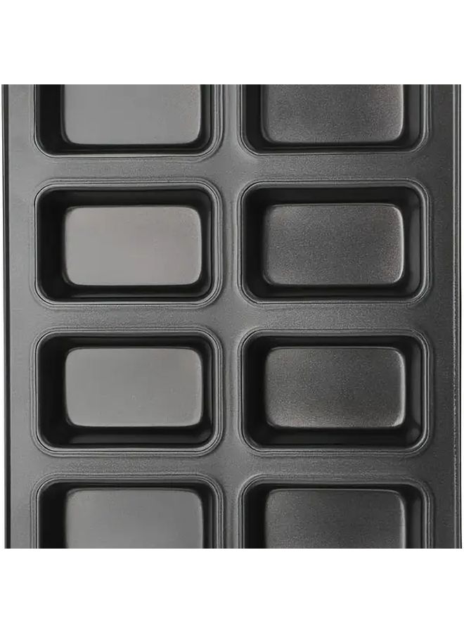 8 Cup Mini Bread Pan Non Stick Carbon Steel Baking Tray For Brownies Muffins Holiday Baking Rectangle Pan 1pc - Image 4