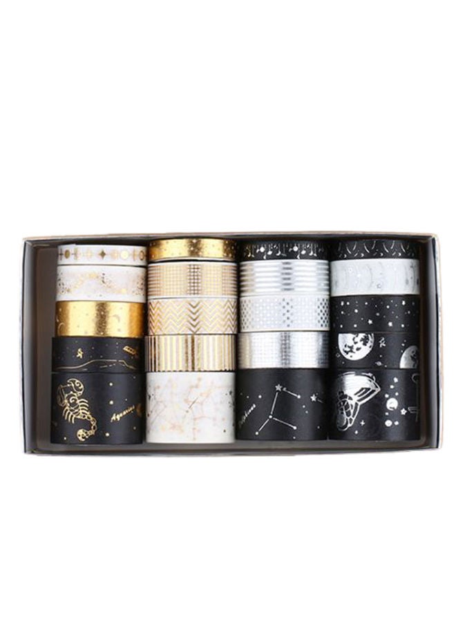 NIBEMINENT 20-Piece Self Adhesive Washi Japanese Gold Foil Masking Tape Multicolour - Image 1