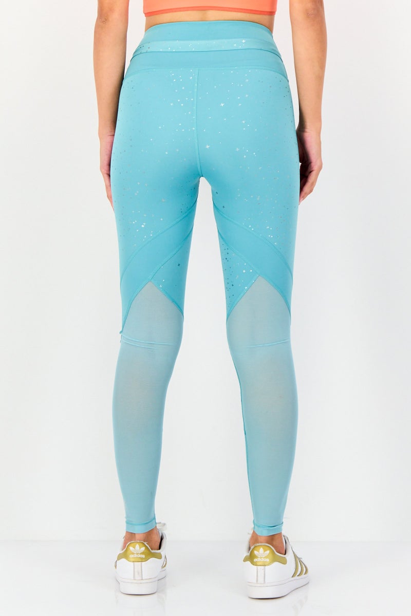 PUMA Women Full Length Tight Fit Training Leggings, Mint Blue - Image 2