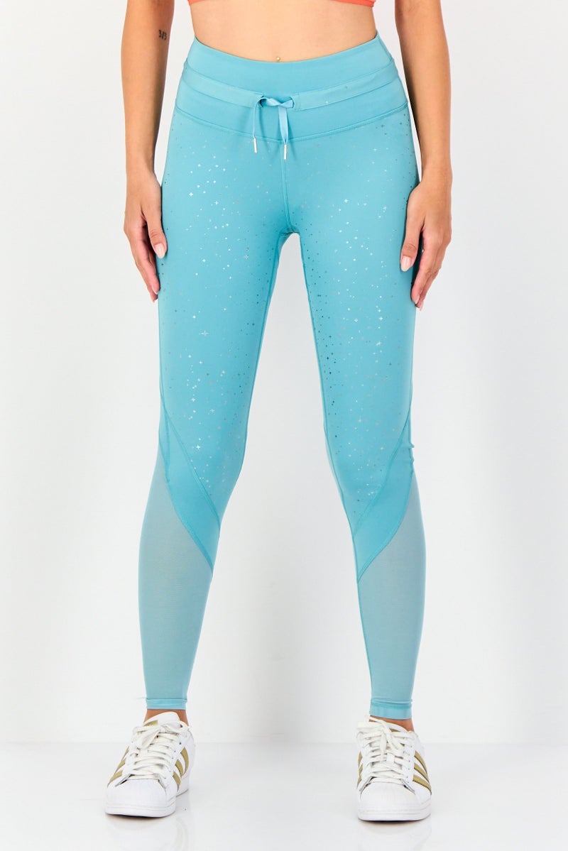 PUMA Women Full Length Tight Fit Training Leggings, Mint Blue - Image 1