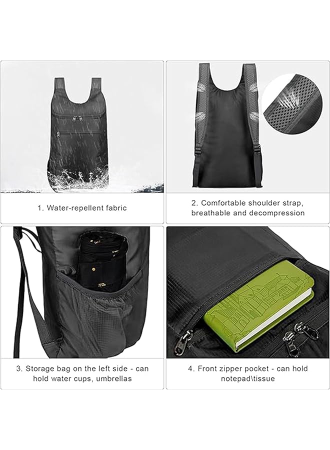Excefore 2 Pcs Ultra Lightweight Backpack Small Foldable Hiking Rucksack Durable Lightweight Packable Backpack Storage Bag Multi Functional Daypack for Outdoor Sport Traveling Walking Hiking Camping - Image 4
