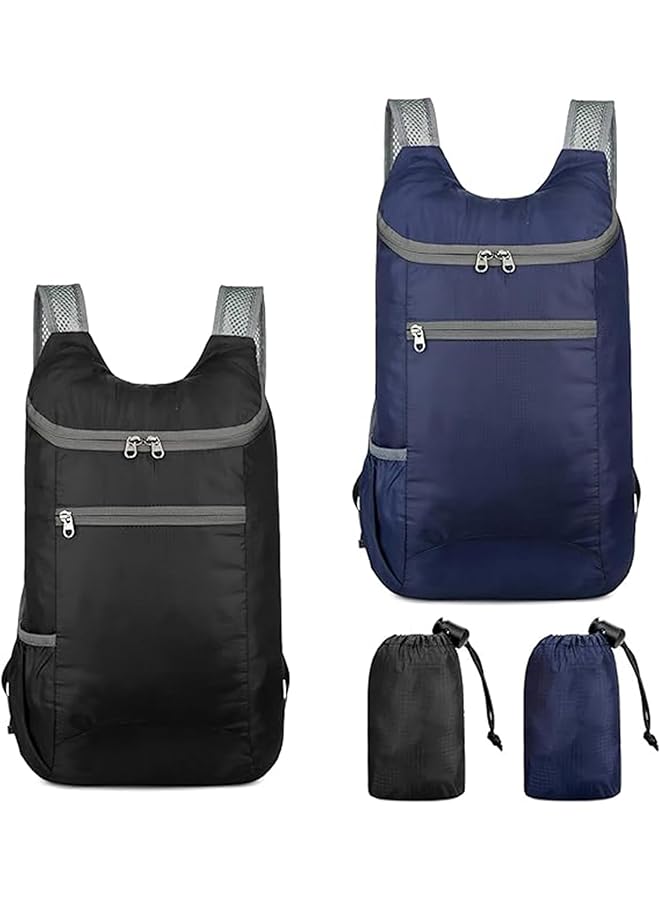 Excefore 2 Pcs Ultra Lightweight Backpack Small Foldable Hiking Rucksack Durable Lightweight Packable Backpack Storage Bag Multi Functional Daypack for Outdoor Sport Traveling Walking Hiking Camping - Image 1