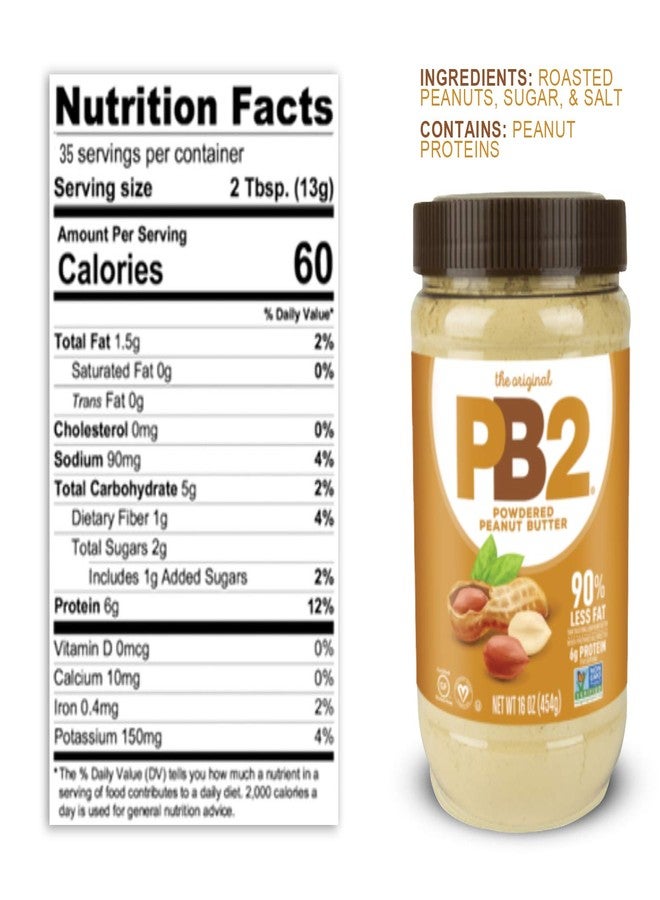PB2 Powdered Peanut Butter Bundle - Original PB2 and Cocoa PB2 Peanut Butter Powder (Two 16oz Jars) - Image 3