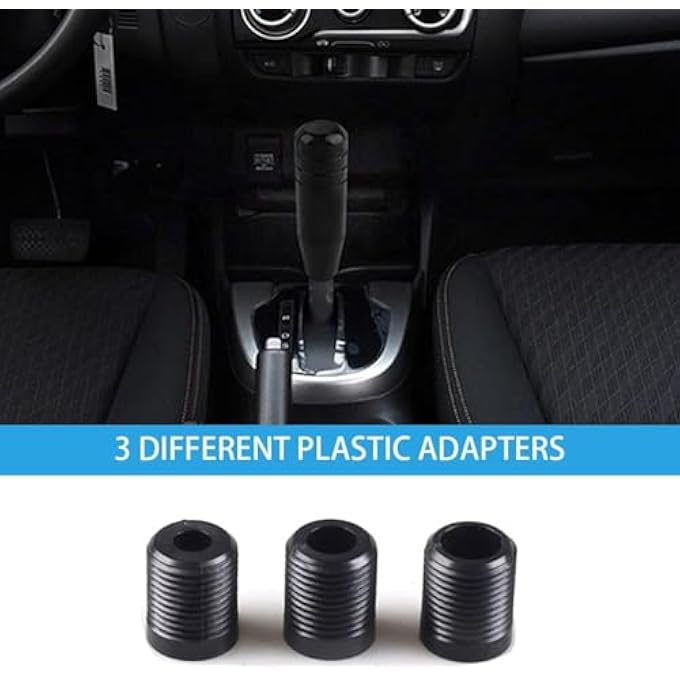 rayihni Heavy Weighted Shift Knob 5 Inch Aluminum Shifter Handle with Adapters Fits Most Manual  Buttonless Automatic Transmissions with 3 Adapters Black - Image 4