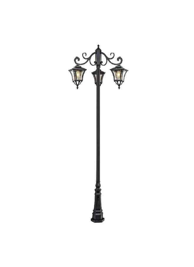 Micasa Weather-Resistant Outdoor Rhodes Bollard Light Black 60.932 x 60.932 x 60.932 cm G4012-3B 