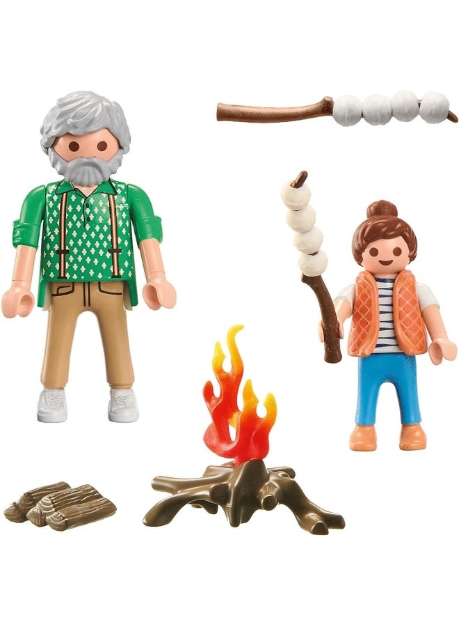 بلاي موبيل بلايموبيل نار المخيم مع المارشميلو – مجموعة لعب مع شخصيات، إكسسوارات النار، أدوات الطهي وعناصر لعب خارجية إبداعية | موديل 71513 | لعبة إبداعية للأطفال من عمر 4 سنوات فأكثر - Image 3