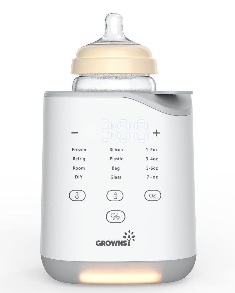 GROWNSY GROWNSY Bottle Warmer 2025 Fast Baby Bottle Warmer for Breastmilk Formula Smart Temperature Control with Timer Thaw Food Heater Night Light Calentador De Biberones for All Bottles 