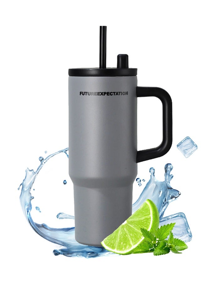 Vacuum Insulated Tumbler with Lid and Straw for Water, Iced Tea or Coffee, Smoothie and More 24oz 710ml - Image 1