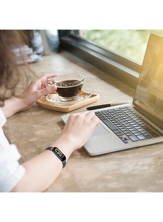 O Ozone Milanese Strap for Xiaomi Mi Band 10 /9 /8, Mesh Metal Watch Bands with Adjustable Buckle Smart Wristbands Strap Men Women -Silver - Image 5