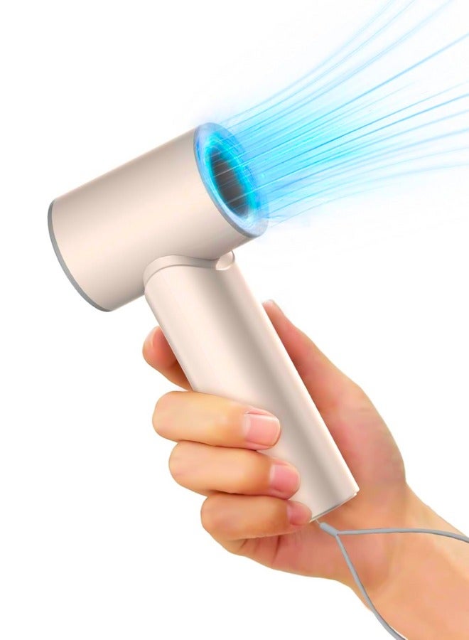 Chase Up Upgraded Handheld Turbo Fan, 5000mAh Rechargeable Portable Fan，Mini Personal Fans with a Lanyard, 5 Speeds, LED Display, High Speed Cooling, USB Fan for Travel/Outdoor/Indoor