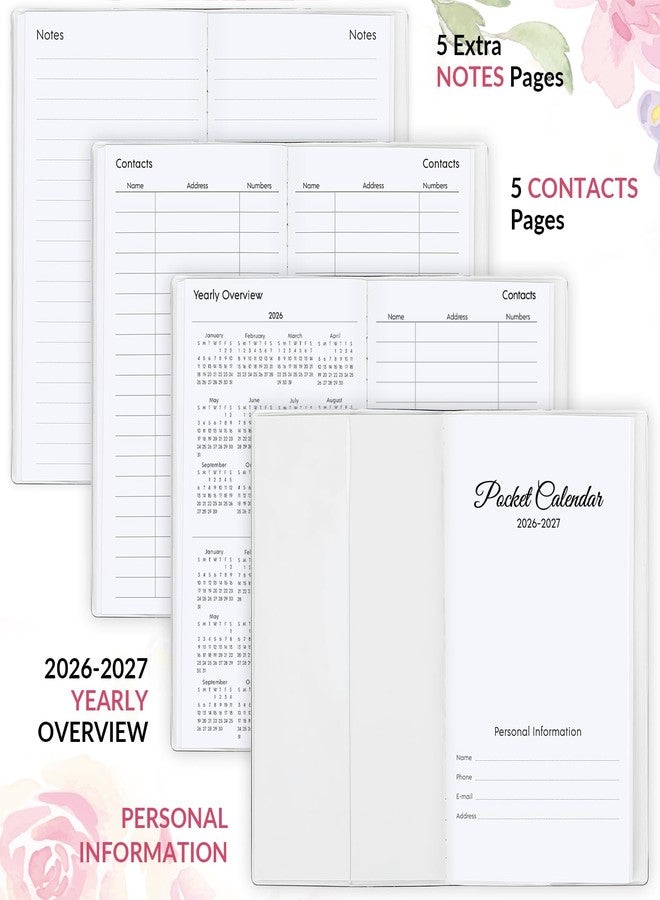 Zuozee Pocket Calendar 2026-2027, Purse Monthly Planner 2026-2027 - 6.7" x 3.7" - Runs from Janury 2026 Until December 2027, Pocket Planner 2026-2027 with PVC Cover for Planning, Organizing and Office - Image 2