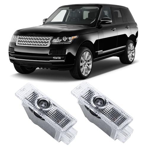 TFSOTLY 2 Pcs Never Fade Door Light Logo Projection Ghost Shadow Welcome Puddle Light Compatible with Range Rover 20102022 Accessories Black White - Image 1