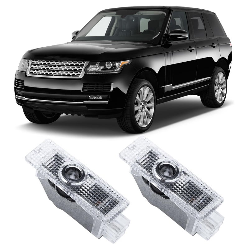 TFSOTLY 2 Pcs Never Fade Door Light Logo Projection Ghost Shadow Welcome Puddle Light Compatible with Range Rover 20102022 Accessories Black White - Image 2