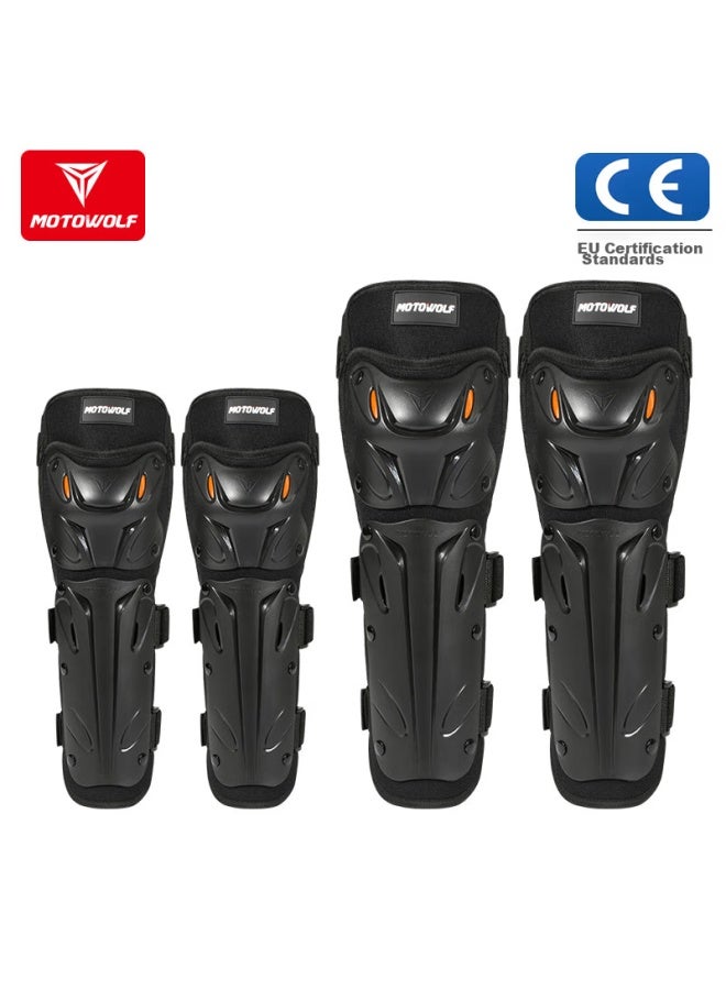Motowolf Motorcycle Windproof And Anti-fall Knee And Elbow Pads, Four-piece Set, Leg Guards For Electric Bikes, All-season Riding Gear For Men And Women, Complete Set - Image 1