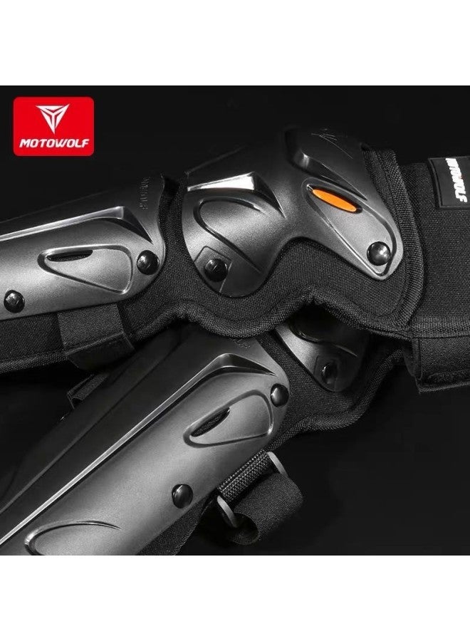 Motowolf Motorcycle Windproof And Anti-fall Knee And Elbow Pads, Four-piece Set, Leg Guards For Electric Bikes, All-season Riding Gear For Men And Women, Complete Set - Image 2
