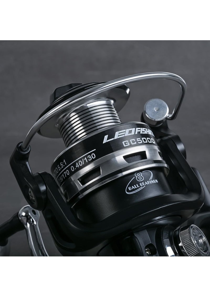 General Spinning Reel 8BB High Speed Fishing Reel Gear Ratio 5.5:1 for Carp Fishing Saltwater Freshwater Fishing  - Image 4