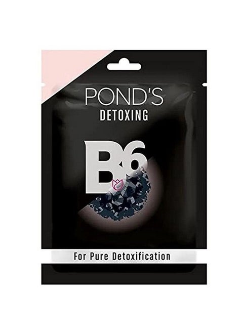 Activated Charcoal Sheet Mask With Vitamin B6 For Clear Detox Skin Paraben Free Black Biodegradable Fabric 25 Ml