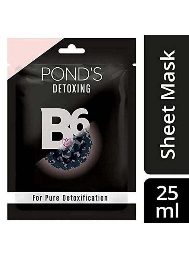 Pond's - Activated Charcoal Sheet Mask With Vitamin B6 For Clear Detox Skin Paraben Free Black Biodegradable Fabric 25 Ml - Image 1