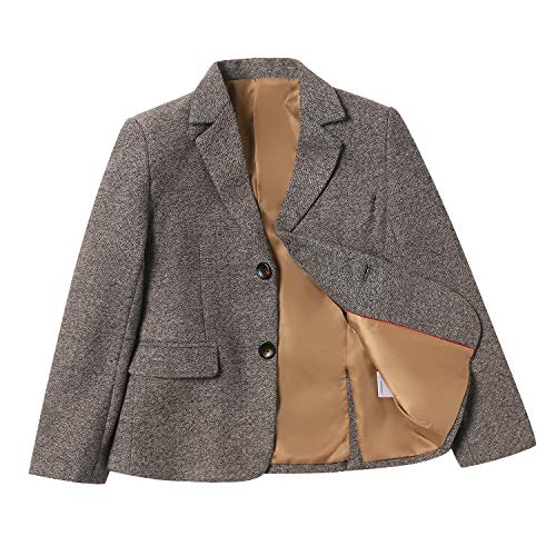 PLwedding Boy's 5 Pieces Tuxedos Toddler Formal Suits Set Kids Slim Fit Suit for Weddings Size 12 Linen - Image 2