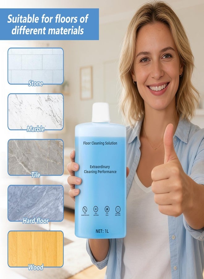 440934 Floor Cleaning Solution Compatible With Roborock Robot Vacuum And Mop Cleaner， Deep Cleans For Multiple Hard Floors, for Robot & Wet Dry Vacuums Mopping Floor Cleaners Solution , 33.8 Fl. OZ(1 Bottle) - Image 3