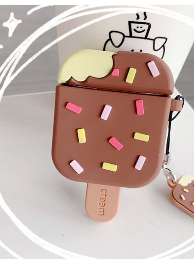 Alyashmac Ice Cream Shaped Protective Case For Apple AirPods 1/2 Brown/Pink - Image 3