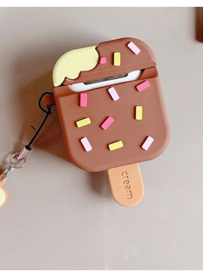 Alyashmac Ice Cream Shaped Protective Case For Apple AirPods 1/2 Brown/Pink - Image 2