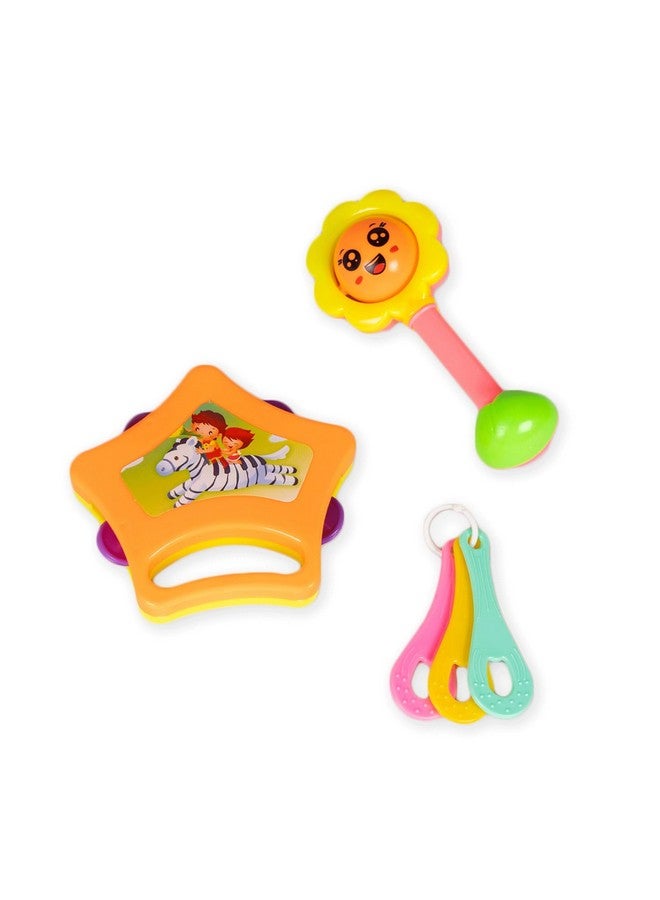 راتاناز مجموعة خشخيشة الأطفال من راتنا، 3 قطع، خشخيشة وقضبان جذابة للأطفال حديثي الولادة، ألعاب بلاستيكية ملونة غير سامة للأطفال بعمر 3 أشهر فما فوق - Image 1