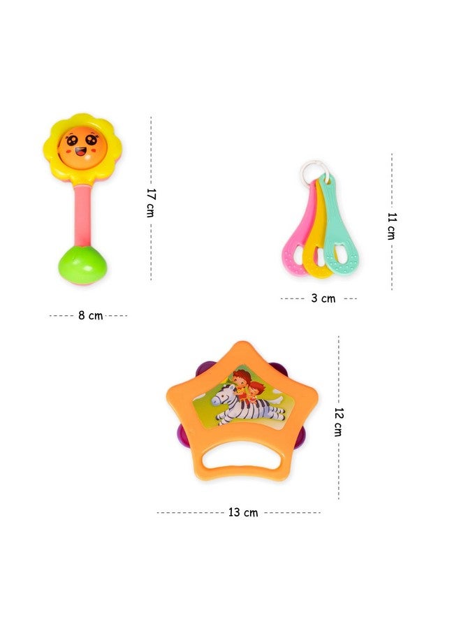 راتاناز مجموعة خشخيشة الأطفال من راتنا، 3 قطع، خشخيشة وقضبان جذابة للأطفال حديثي الولادة، ألعاب بلاستيكية ملونة غير سامة للأطفال بعمر 3 أشهر فما فوق - Image 4