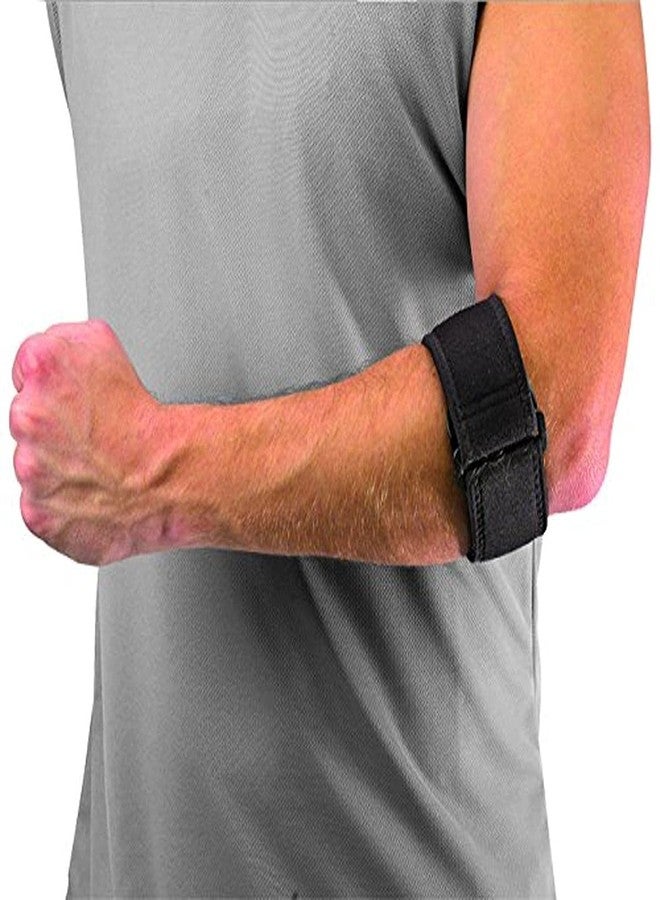 MUELLER Sports Medicine Tennis Elbow Brace With Gel Pad, Elbow Pain Relief Support Strap For Men And Women, For Tennis, Golf, Painting, Factory-Line Work, and More, Black, One Size - Image 1