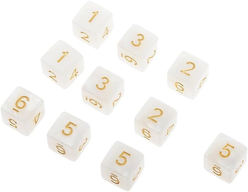 klarako Set of 20 16mm Acrylic D6 Six sided Dice  White and Green, 16mm - Image 4