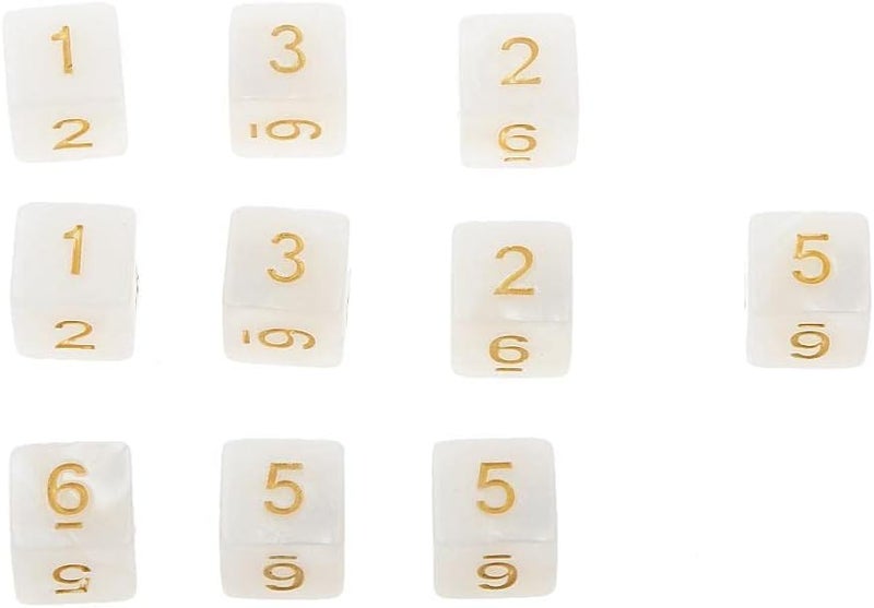 klarako Set of 20 16mm Acrylic D6 Six sided Dice  White and Green, 16mm - Image 5