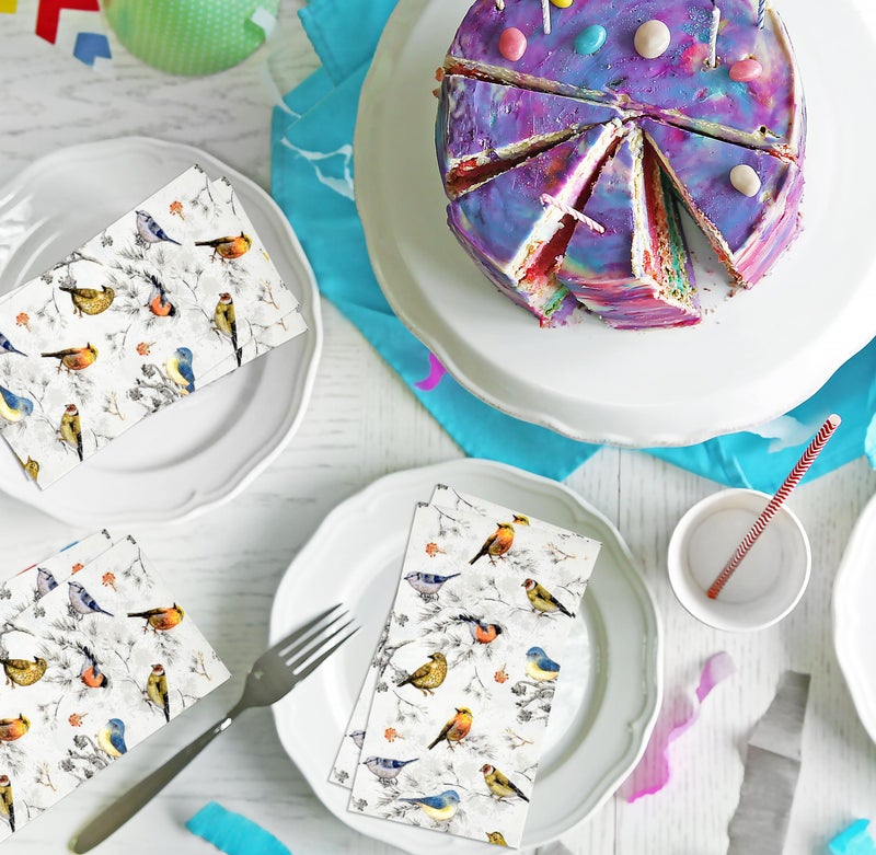 Gift Boutique 100 Bird Guest Napkins Disposable Paper Birds Dinner Hand Napkin for Spring Bathroom Powder Room Baby Shower Birthday Tea Party Supplies - Image 2