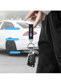 فورد سلسلة مفاتيح سيارة بحلقة معدنية فائقة التشطيب وحزام جلدي FORD  - Image 5